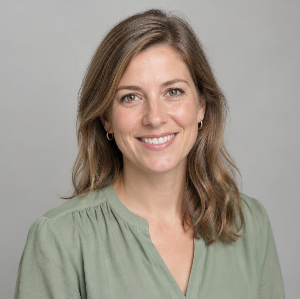 Portrait of a smiling woman with brown hair